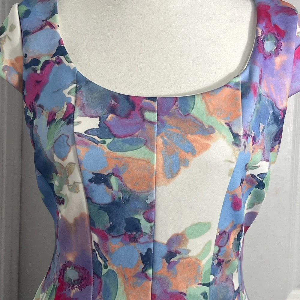 Karl Lagerfeld Multicolor Floral Midi Dress - Picture 3 of 12